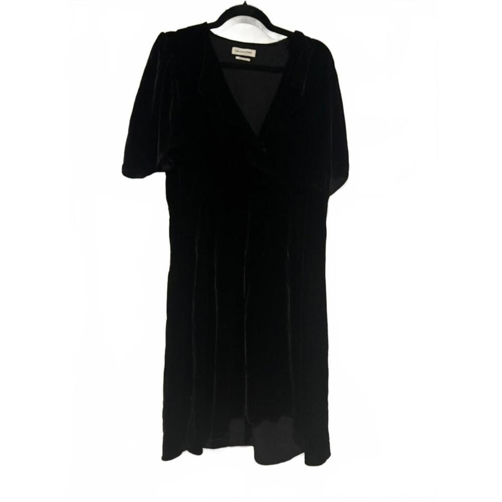 Women's sz M‎ ISABEL MARANT ÉTOILE BLACK VELVET DRESS #1070 MISSING VELVET BOW!